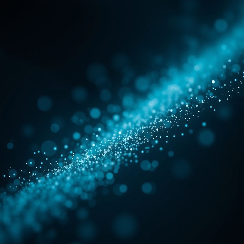 Nanopartículas luminosas em fundo azul escuro