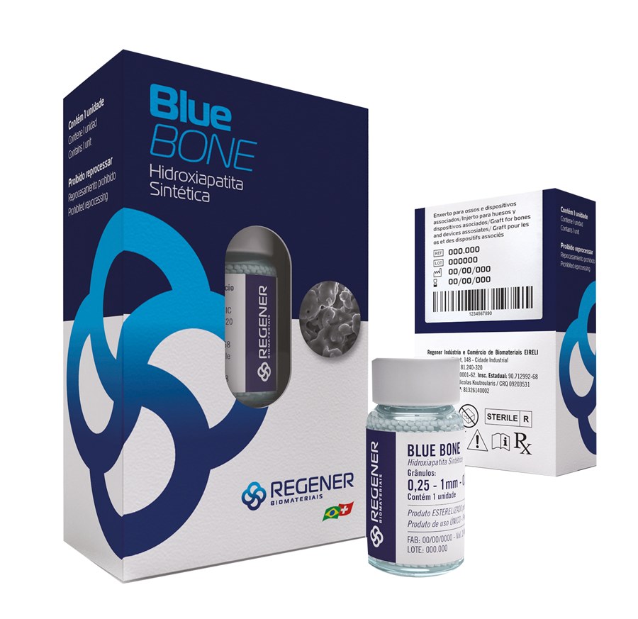 Embalagem do Blue Bone, enxerto ósseo sintético da Regener